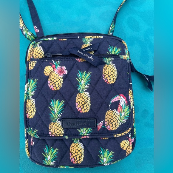 Vera Bradley Party Pineapples Mini Hipster Crossbody Bag and Change Purse - Picture 2 of 11